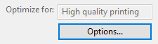 Make sure the High quality printing is selected in the options.
