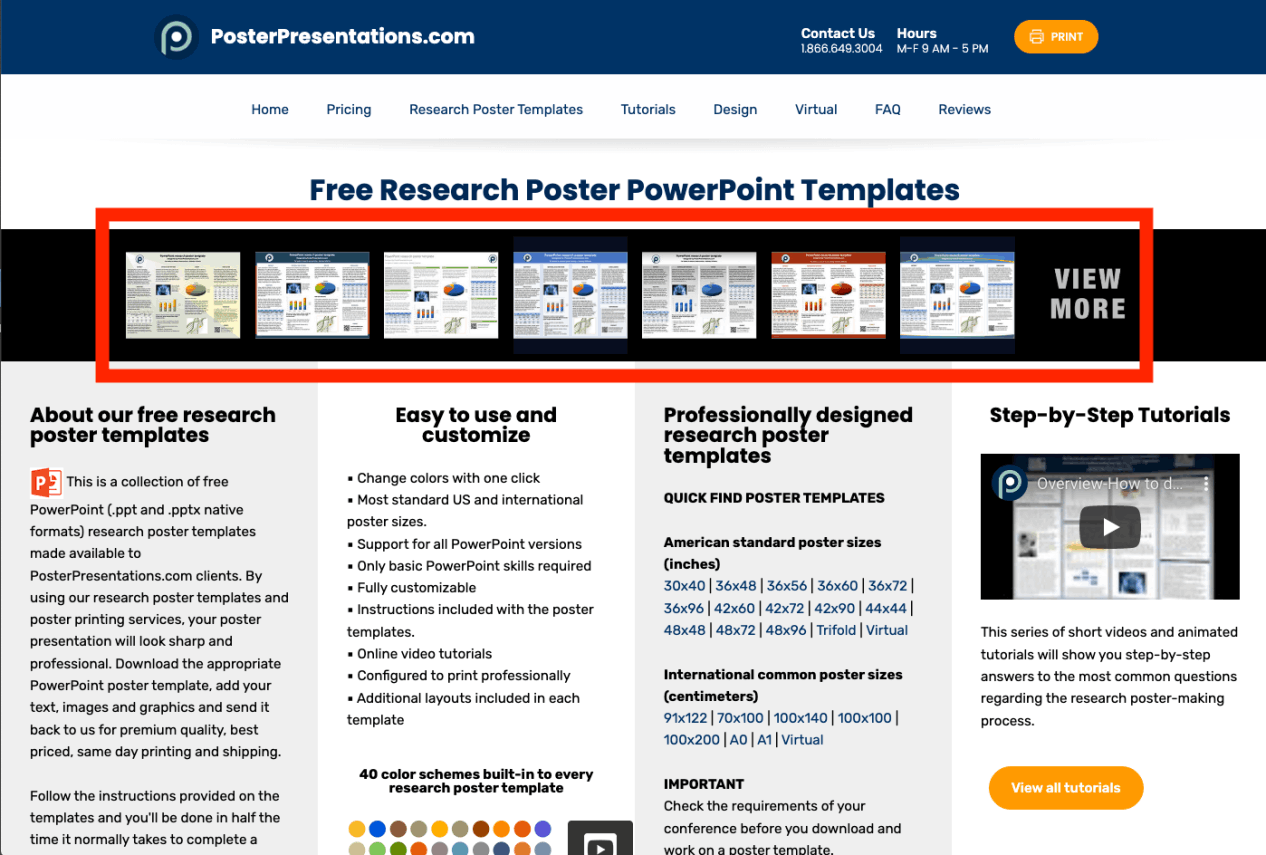 Easy access to most popular templates