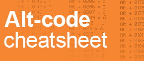Alt Code Cheat Sheet