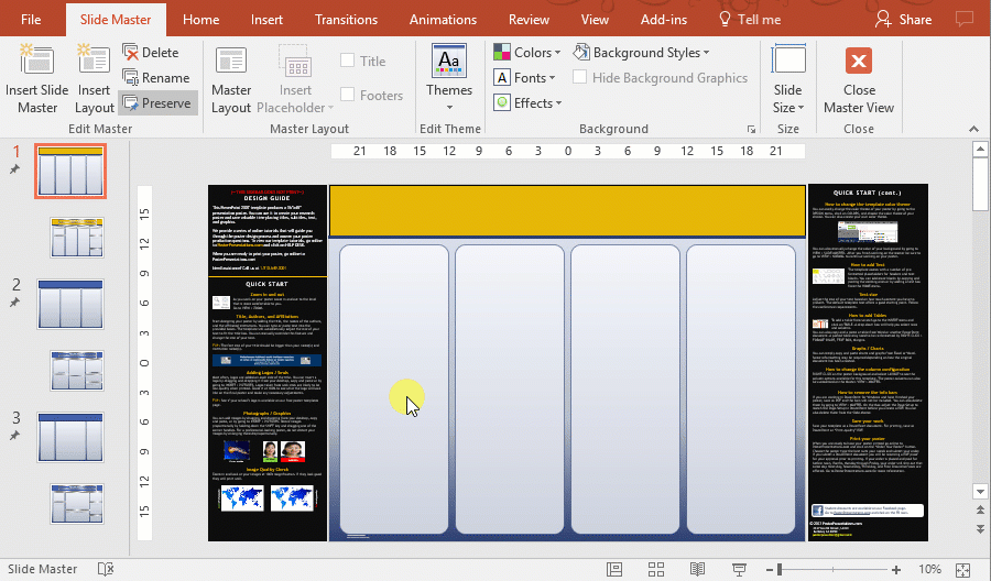 How to change the poster colors on the Slide Master