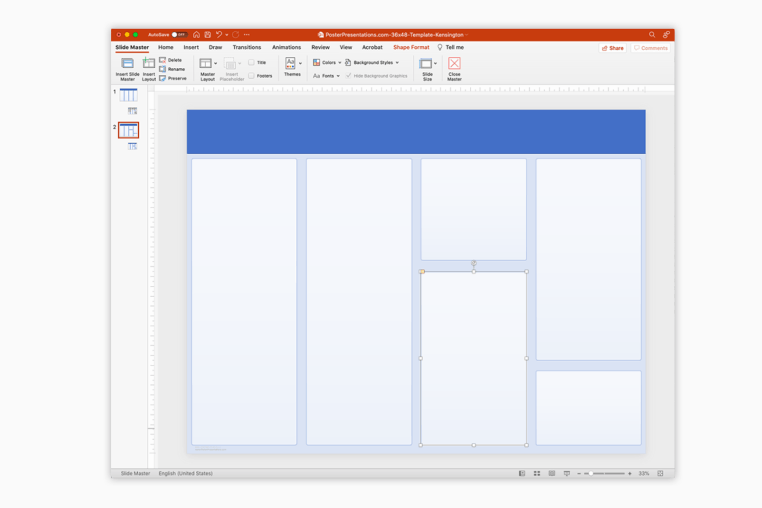 How to change the template's column configuration