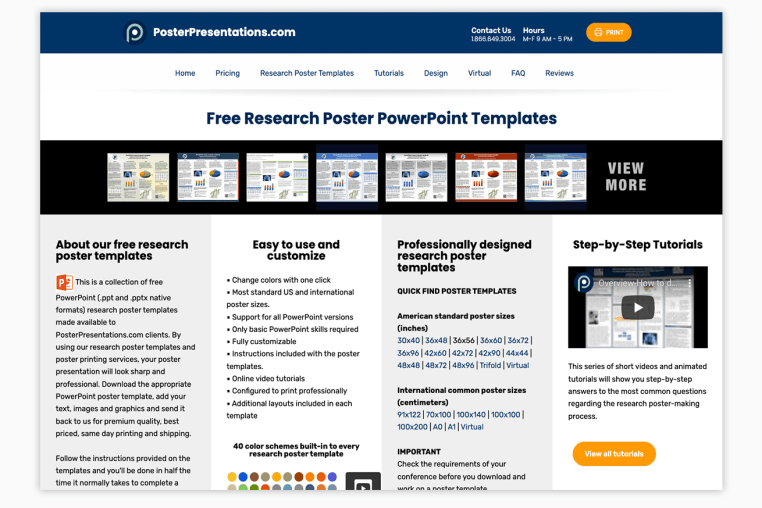 poster font sizes