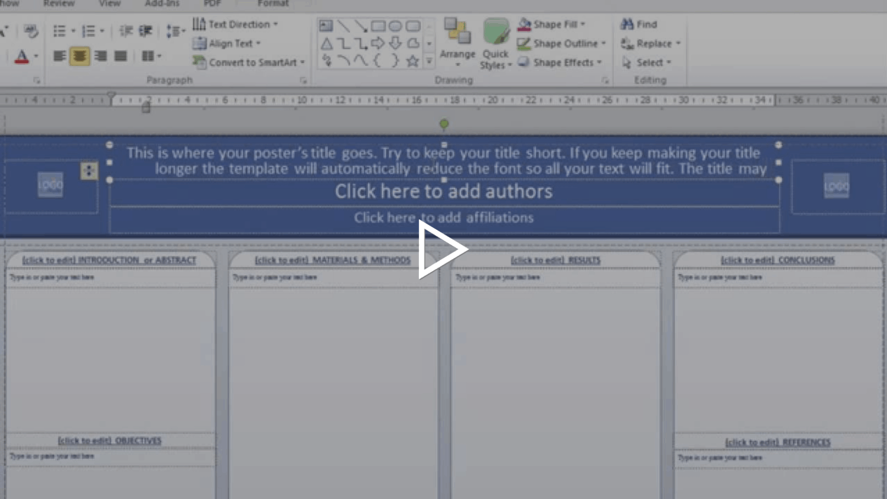 How to add a title to the research poster