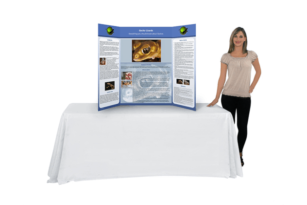 Trifold tabletop poster boards