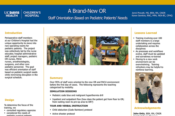 A Brand-New OR  Staff Orientation Based on Pediatric Patients’ Needs